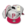 Gray and Red with Pittsburgh Embroidery and Adjustable Fit - Snapback Cap