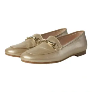 1200 - Gold Soft Leather Flat Loafer for Girl/Boy by London Kids