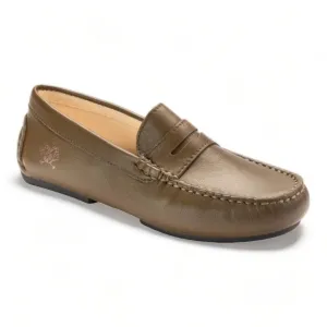 2485 - Taupe Soft Leather Soft Loafer for Girl by London Kids