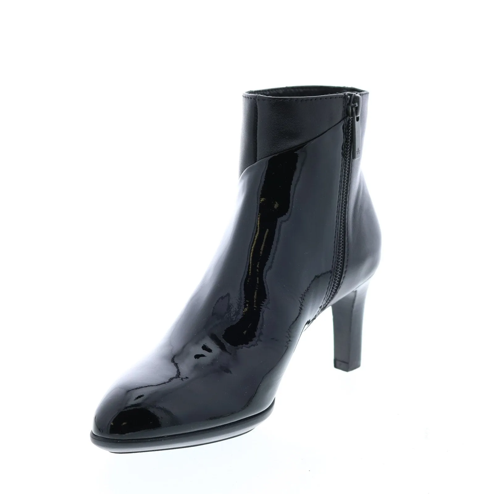 Aquatalia Dia Patent Calf 34L3883-BBK Womens Black Ankle & Booties Boots