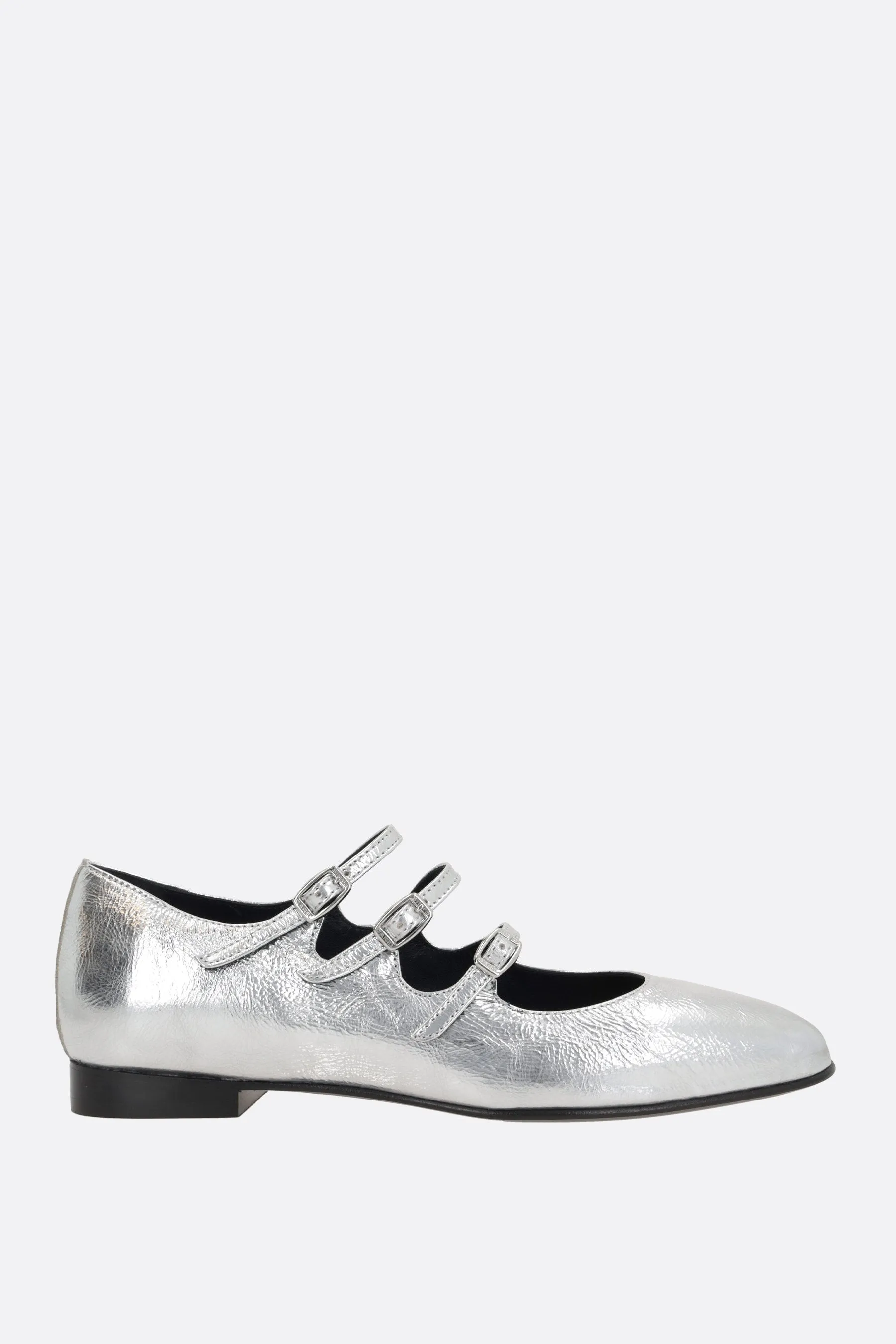 Ariana Laminated Leather Ballerina Flats