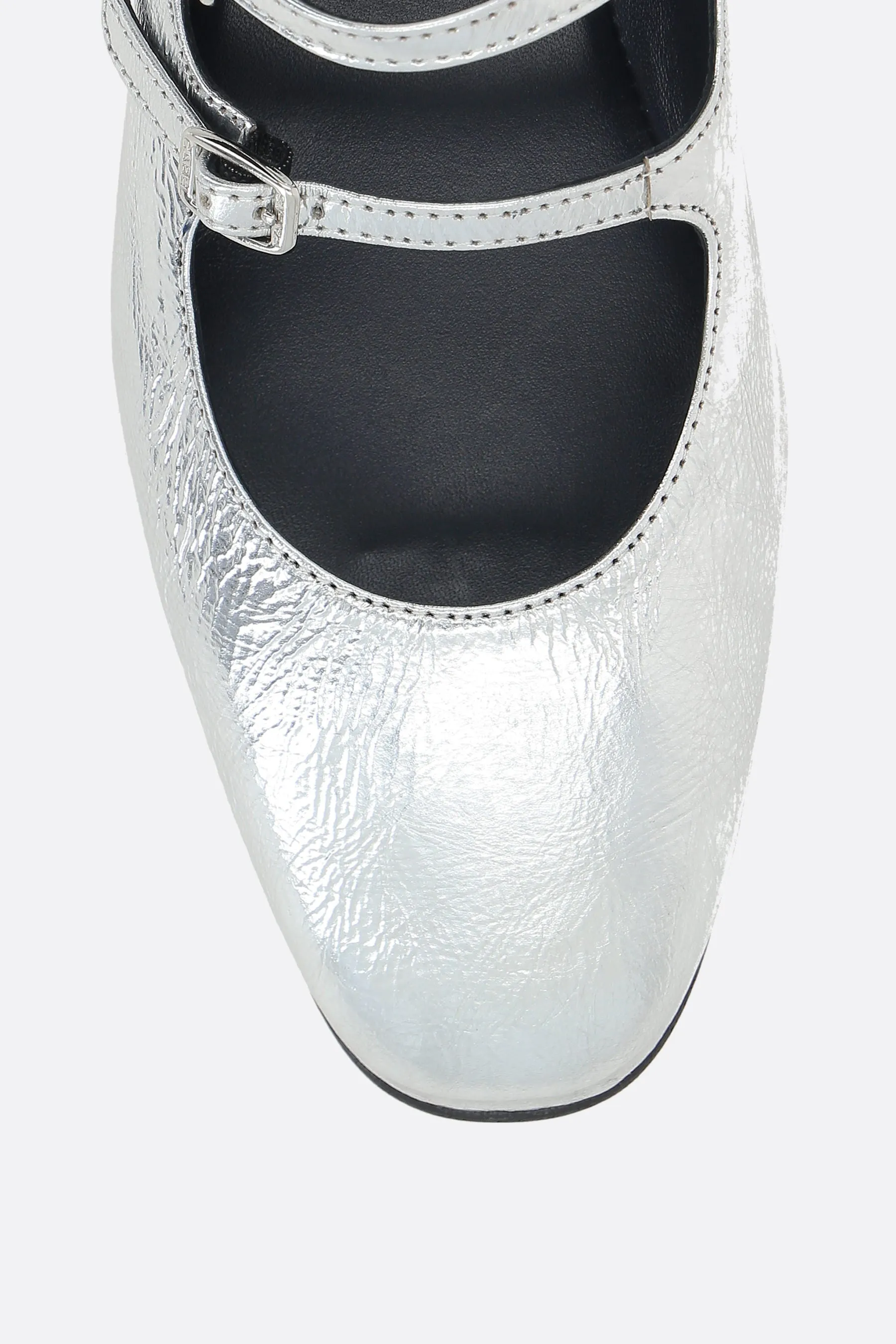 Ariana Laminated Leather Ballerina Flats