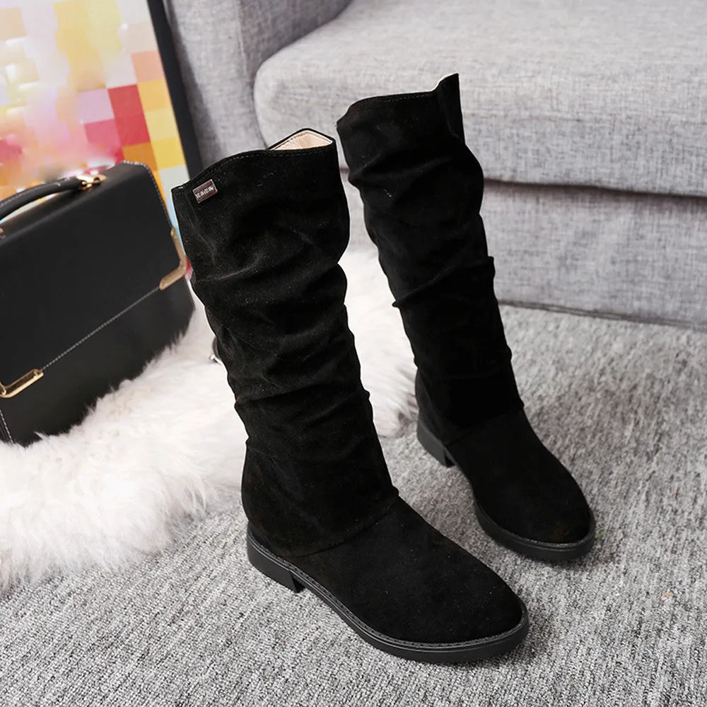 Autumn Winter Sweet Stylish Flat Flock Snow Boots