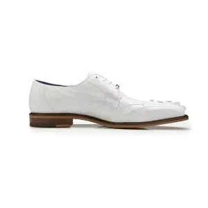 Belvedere Valter in White Genuine Caiman Croc & Lizard Oxfords