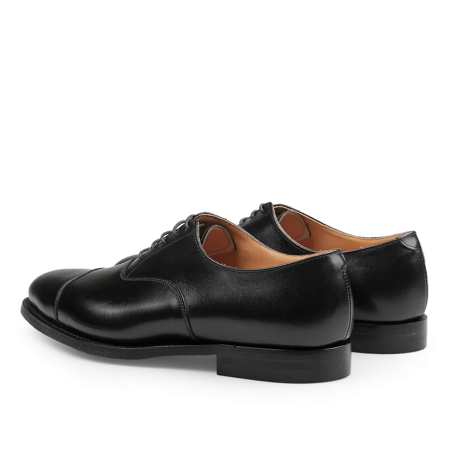 Black Calf Leather Connaught II Cap Oxfords