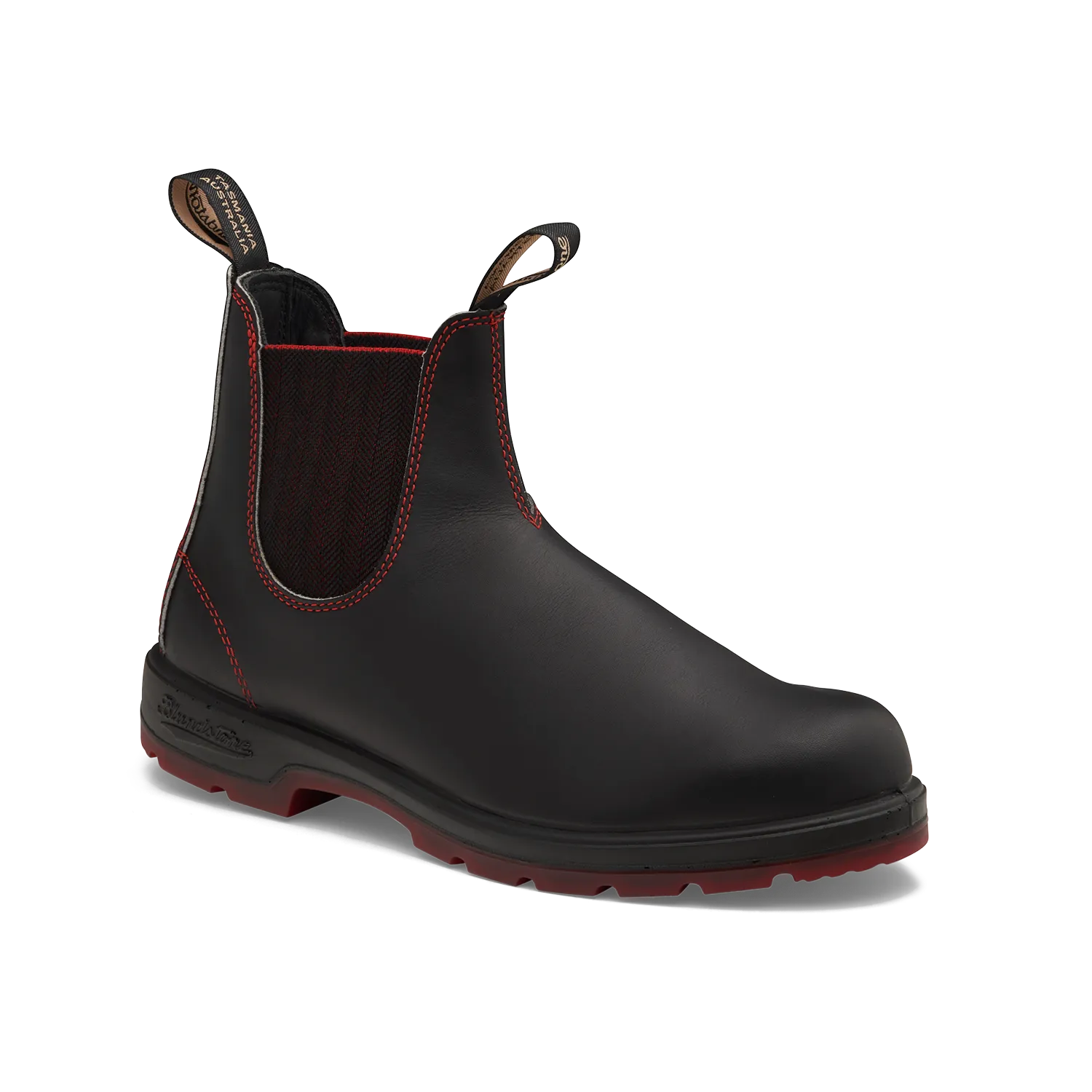 Blundstone 2342 Classic Black with Red Herringbone Elastic and Red Sole