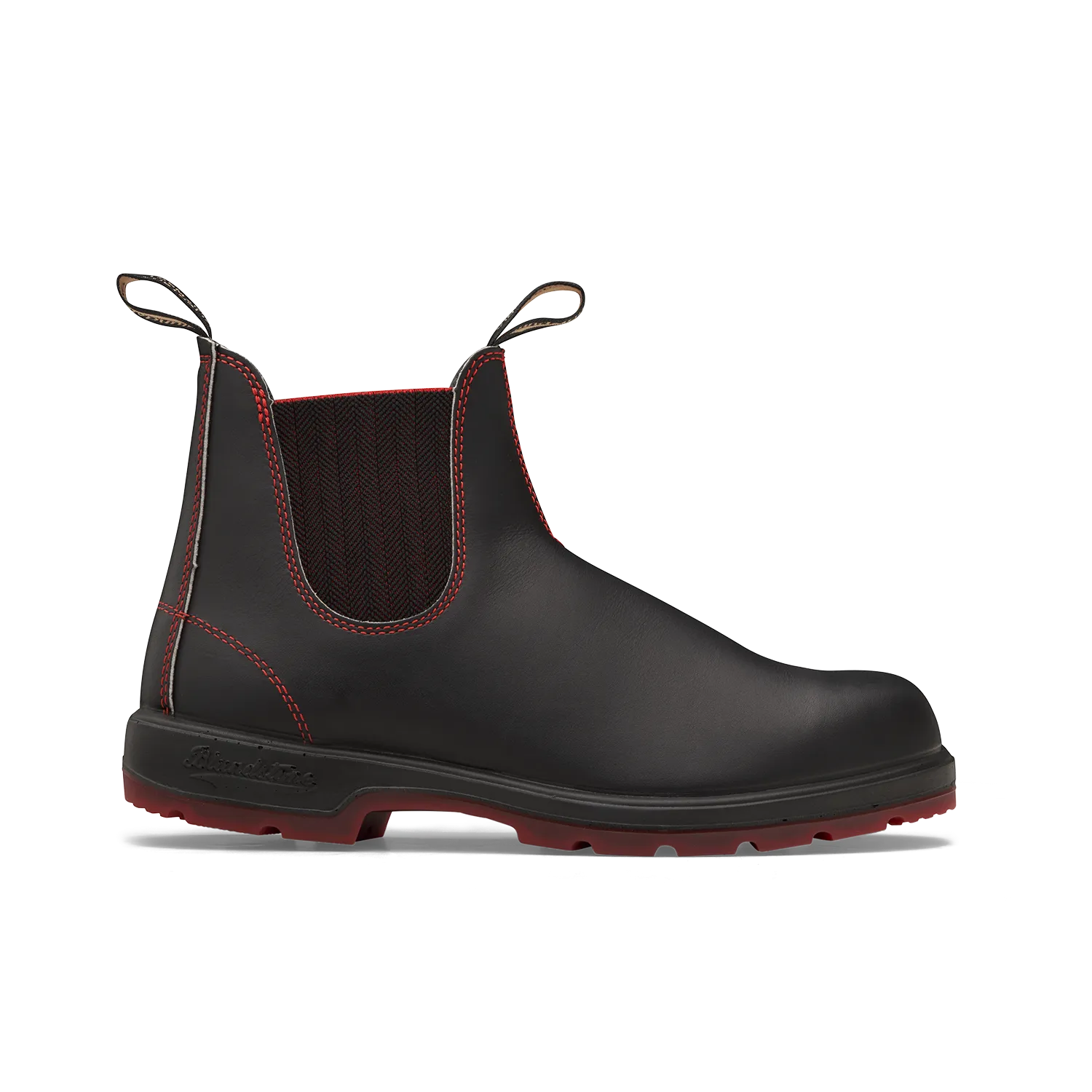 Blundstone 2342 Classic Black with Red Herringbone Elastic and Red Sole