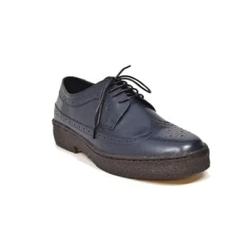 British Walkers Playboy Low Top Wingtips Men's Navy Blue Leather Oxfords