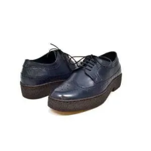 British Walkers Playboy Low Top Wingtips Men's Navy Blue Leather Oxfords