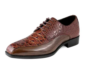 Brown Men's Harvey Lace Up Dress Shoes Two Tone Fashion Design