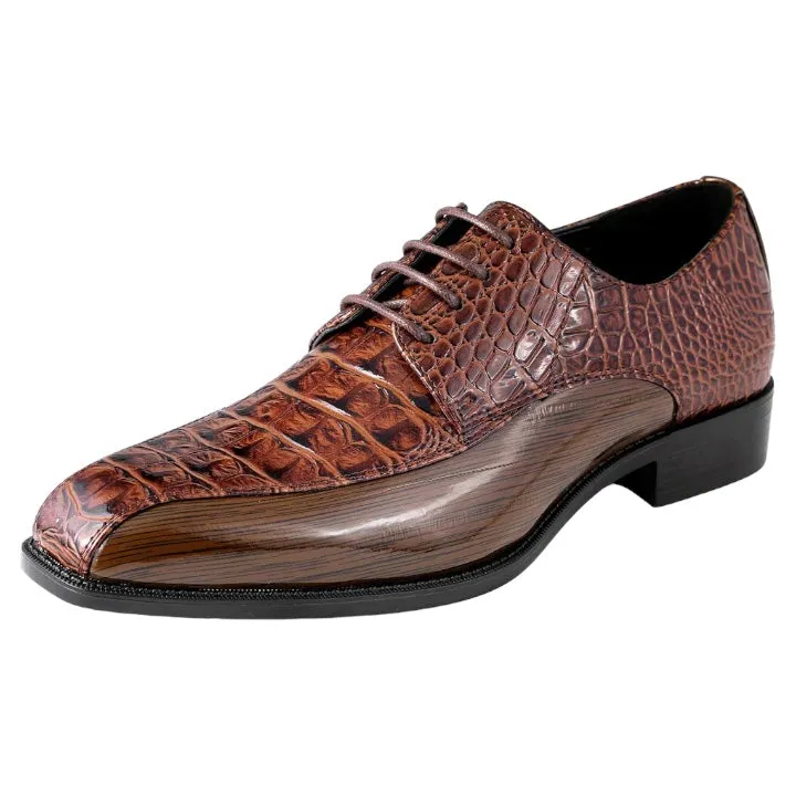 Brown Men's Harvey Lace Up Dress Shoes Two Tone Fashion Design