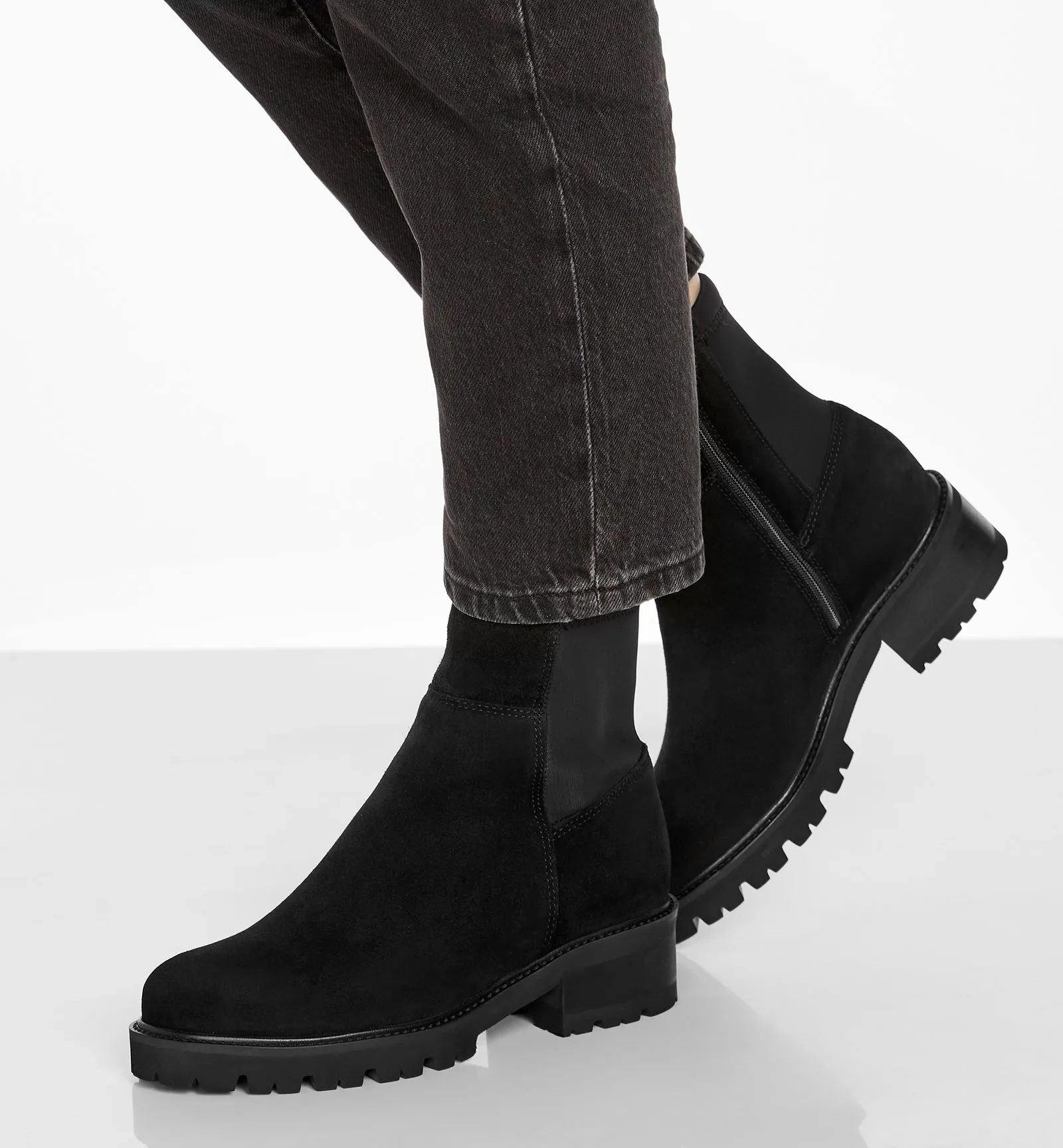 Colette Leather Lugg Boot | Black