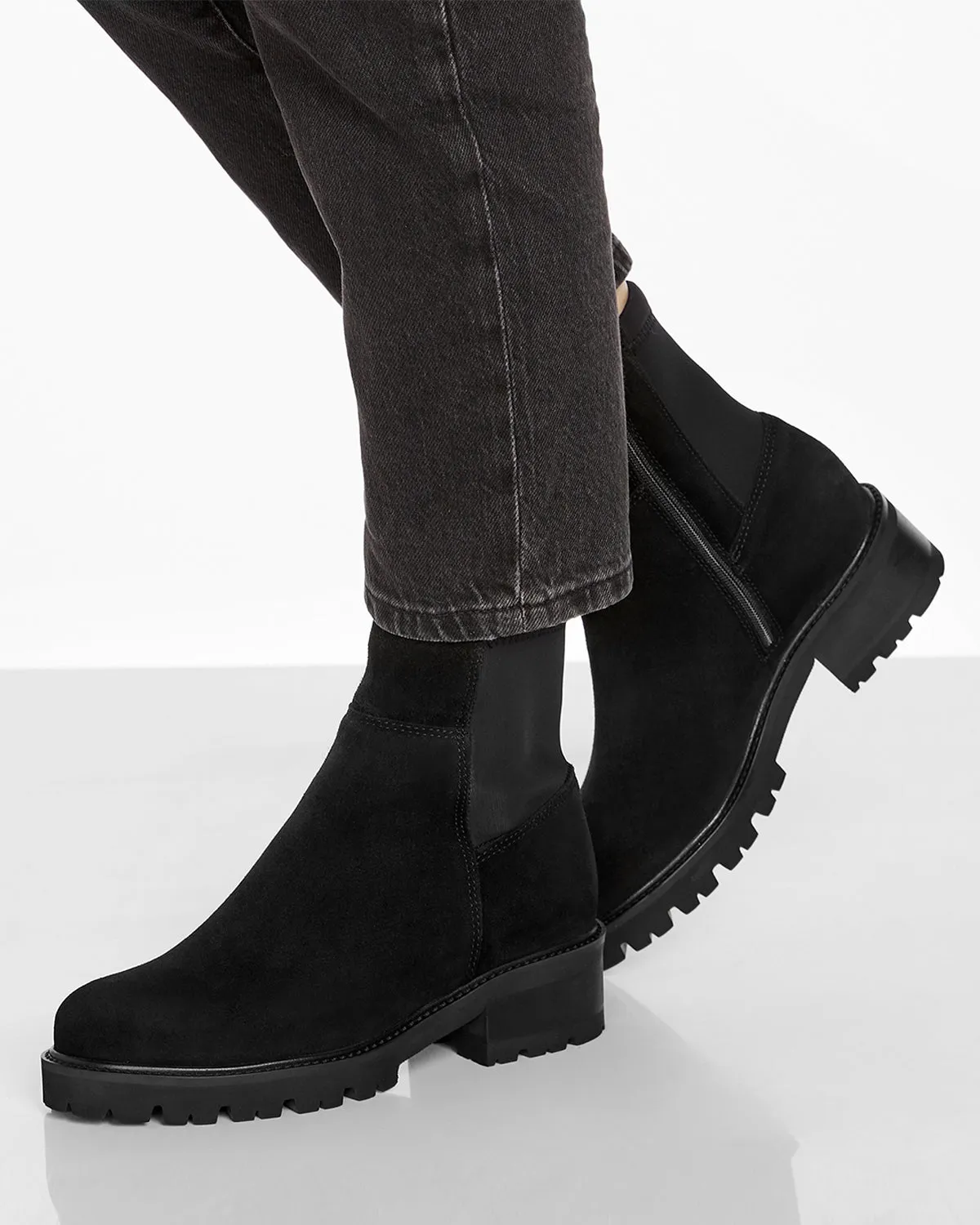 Colette Leather Lugg Boot | Black