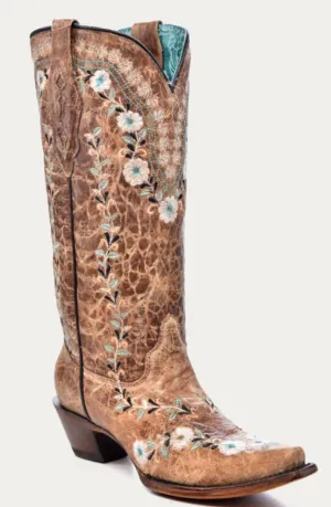 Corral Ladies Flowered Embroidery Glow in Dark Boots Style A4439