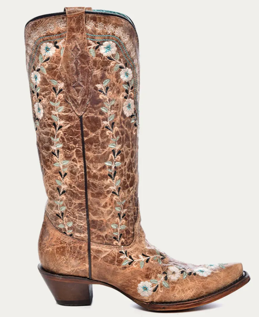 Corral Ladies Flowered Embroidery Glow in Dark Boots Style A4439