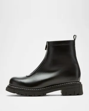 Deon Zip Front Bootie | Black Leather