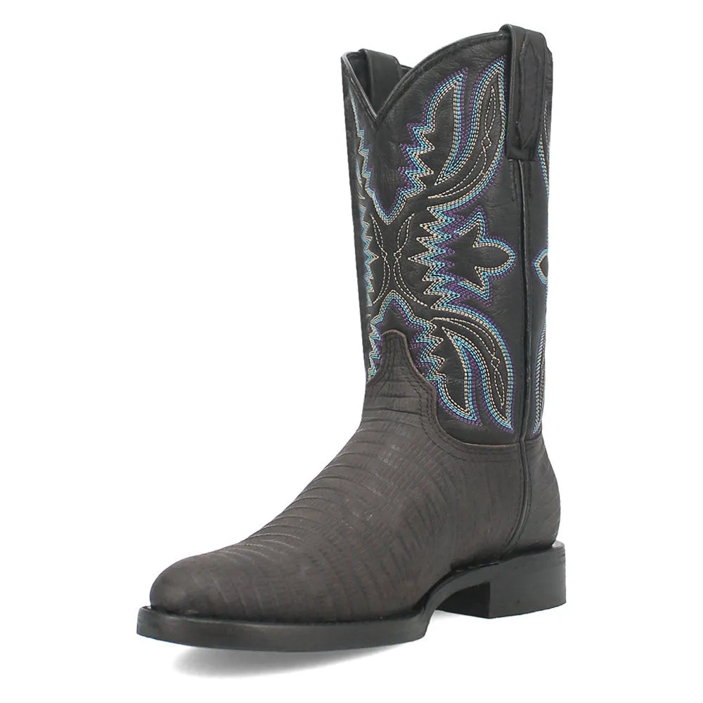 Dingo's Saw Buck Black Lizard Print Leather Boots