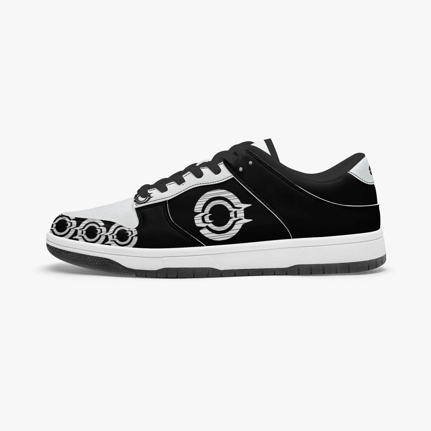 Dunk Stylish Low-Top Leather Sneakers Black and White logo