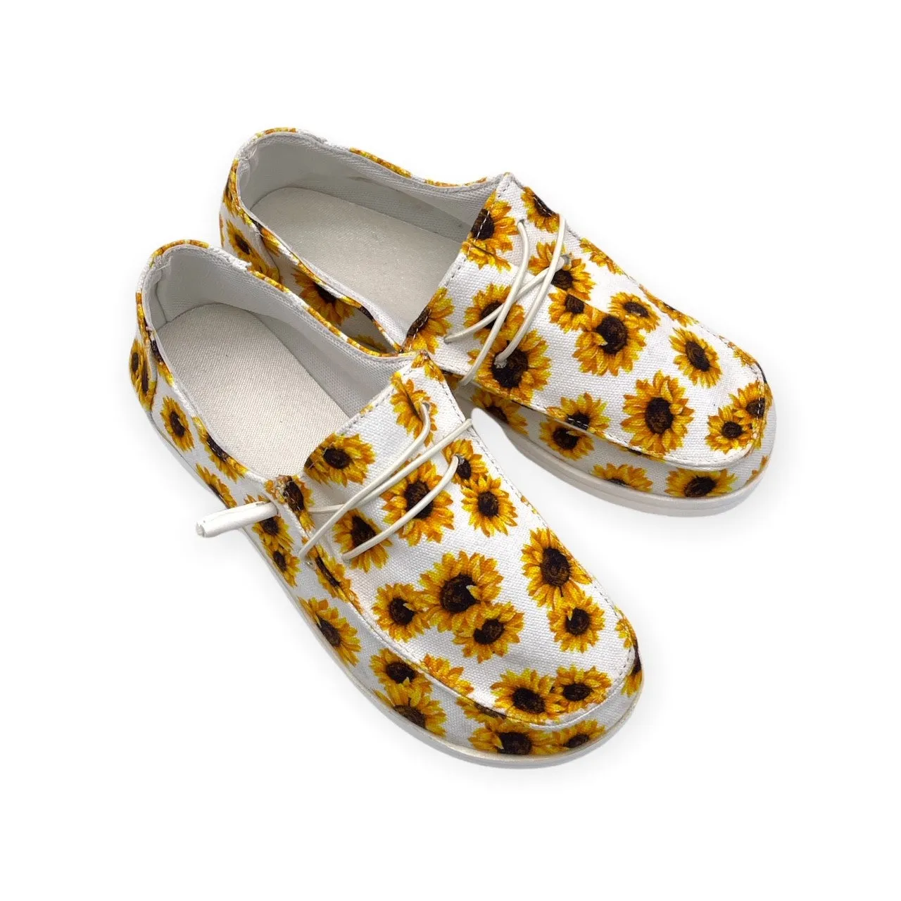 EL- ELLIOT FLAT SHOE-WHITE SUNFLOWER