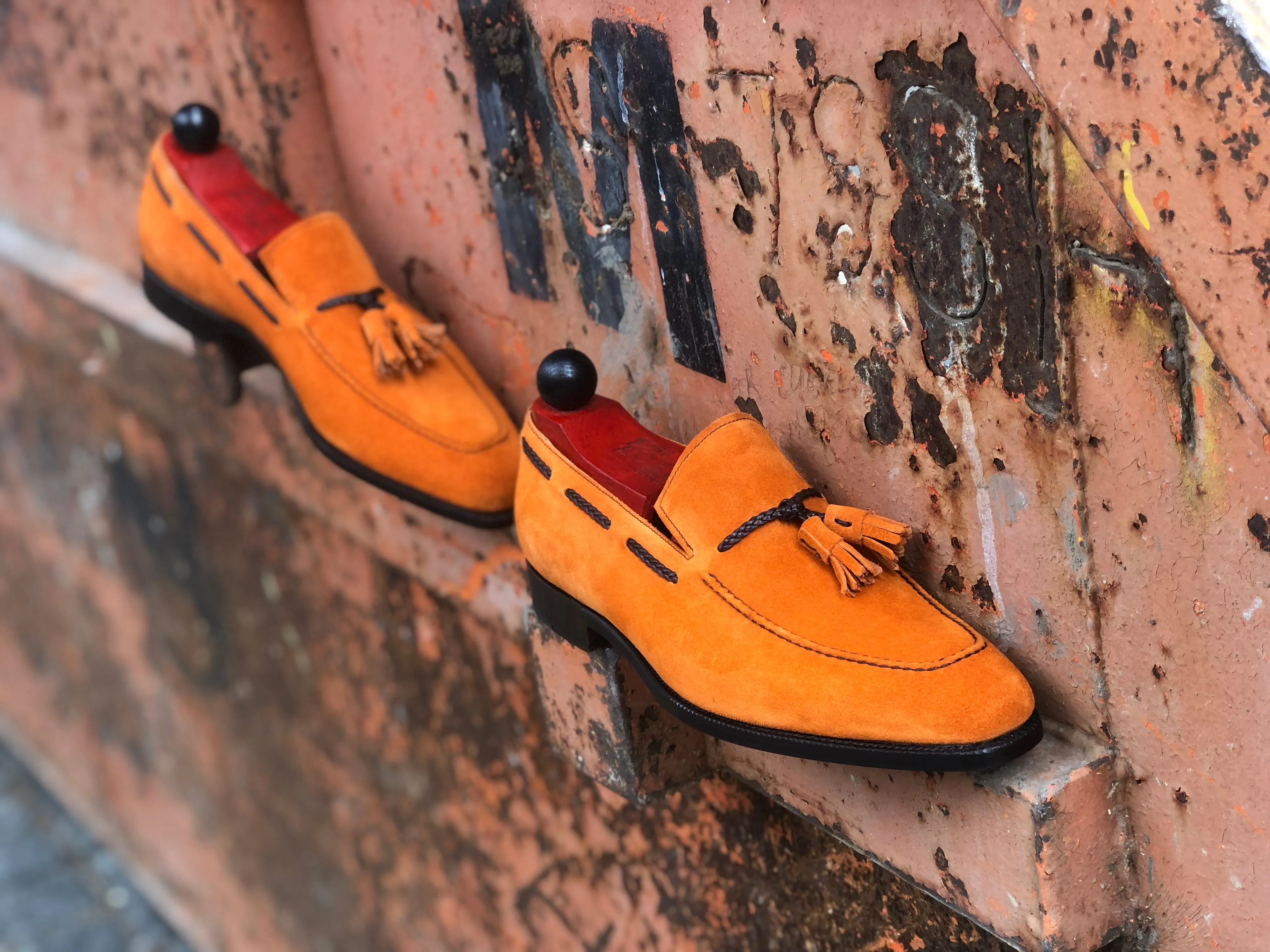 Eskapa - MTO - Orange Suede - LPB Last - Single Leather Sole