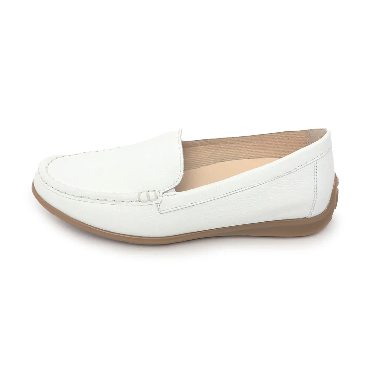 Etna White Extra Soft Driving Loafers