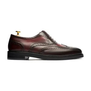 Fonz - Men's Brown Burgundy Calf Leather Oxford Shoe