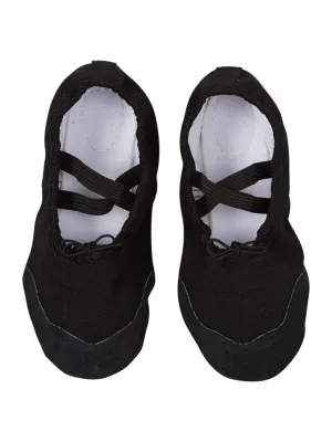 Girls Black Elastic Strap Rounded Toe Stylish Ballet Shoes 11-1 Kids