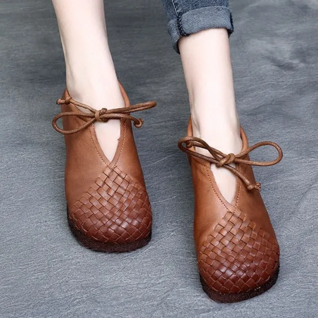 Handmade Leather Shoes for Women Soft Sole Shoes Flat