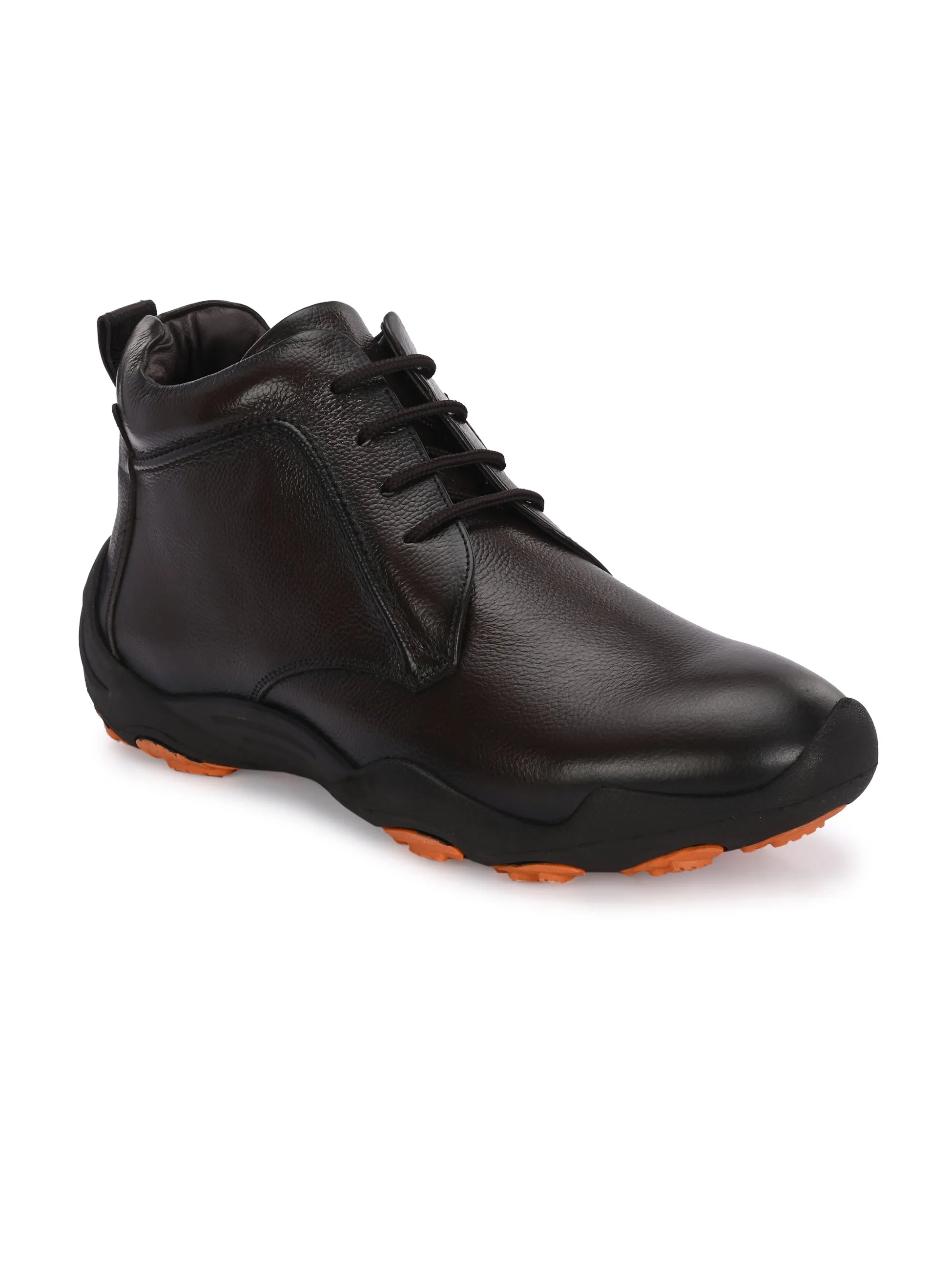 HITZG_51-Men's Brown Leather Casual Boots