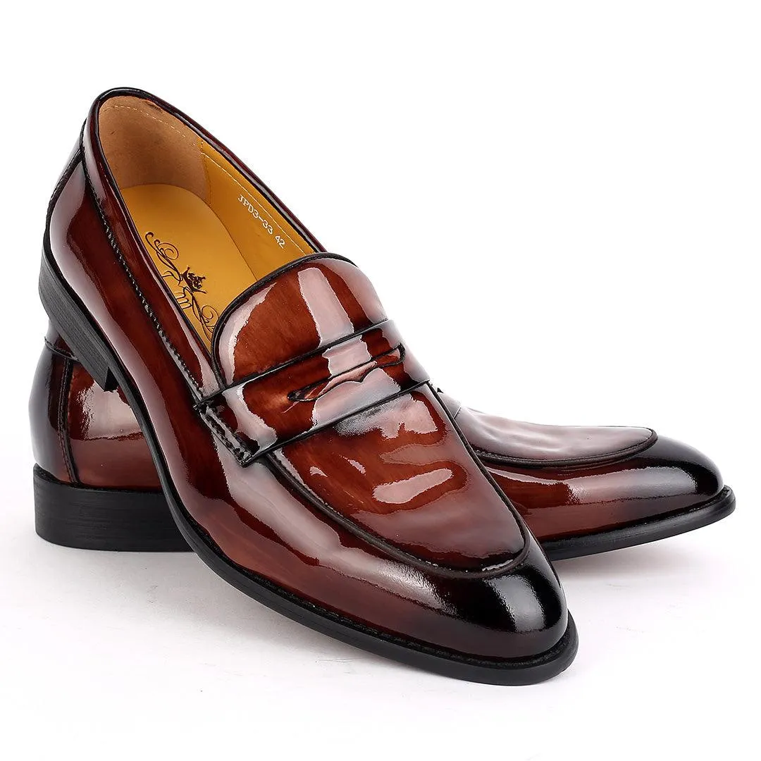 J.M Weston Executive Men's Glossy Brown Shoe