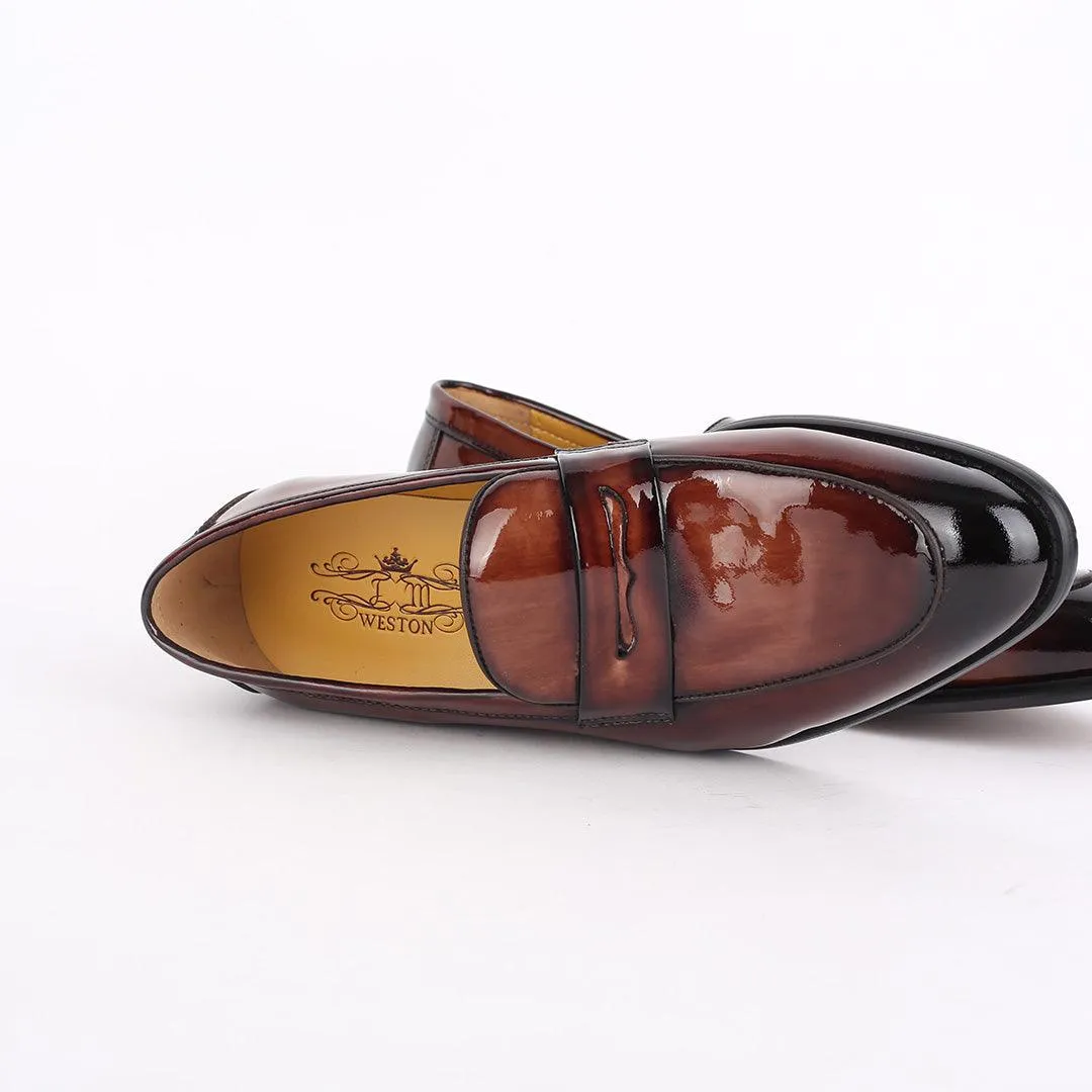 J.M Weston Executive Men's Glossy Brown Shoe