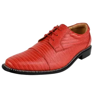 Jostin Men's Leather Lizard Print Oxford Shoes