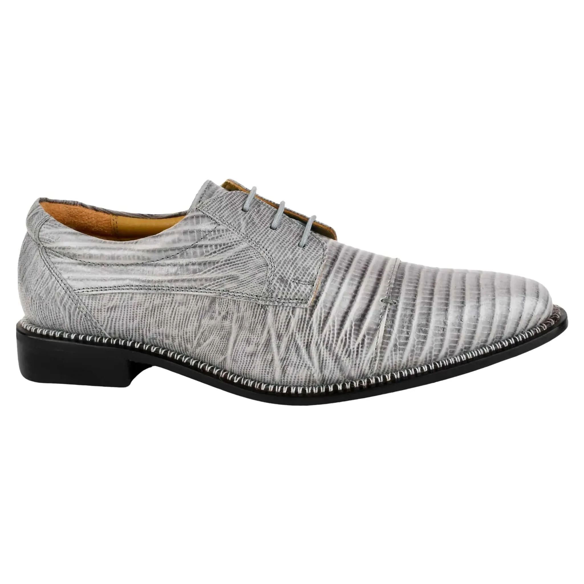 Jostin Men's Leather Lizard Print Oxford Shoes