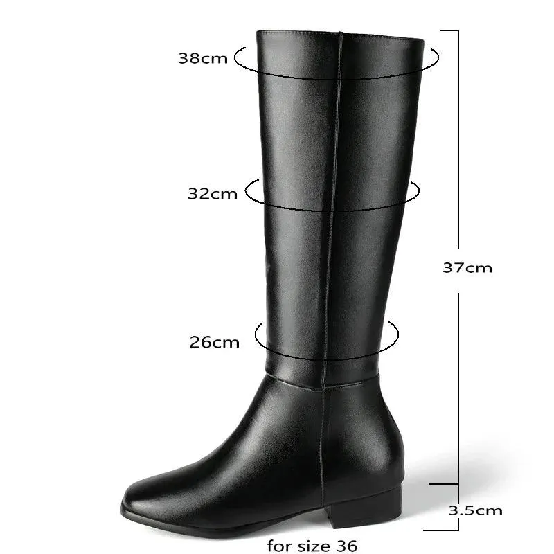 Knee High Square Heel Women Boots