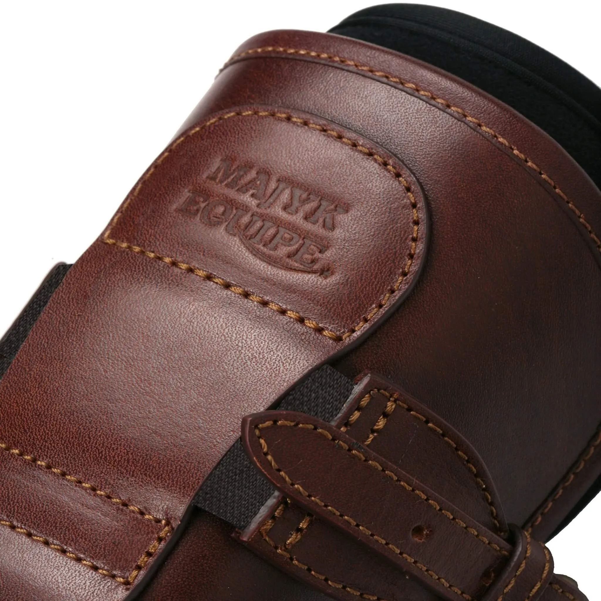 Leather Equitation Tendon Boot with Impact Protective Removable Liners (Buckle Closures)