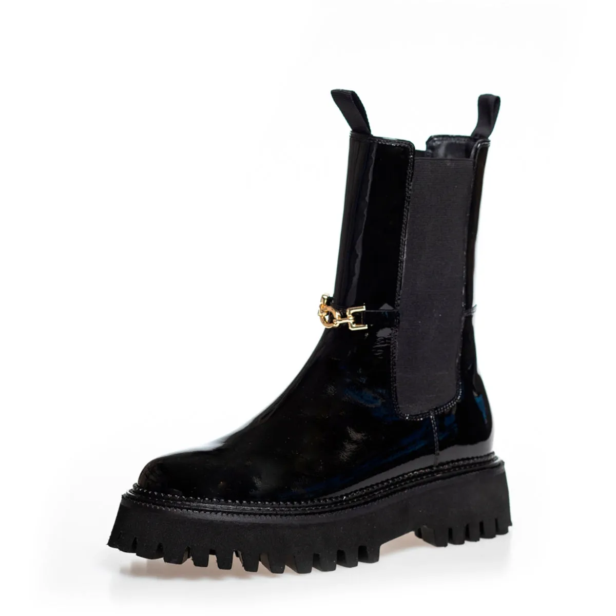 Lemon stylish boot black patent