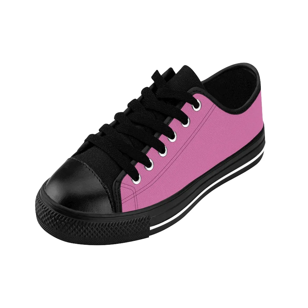 Light Pink Color Women's Sneakers, Pink Lightweight Low Tops Tennis Running Casual Shoes  For Women