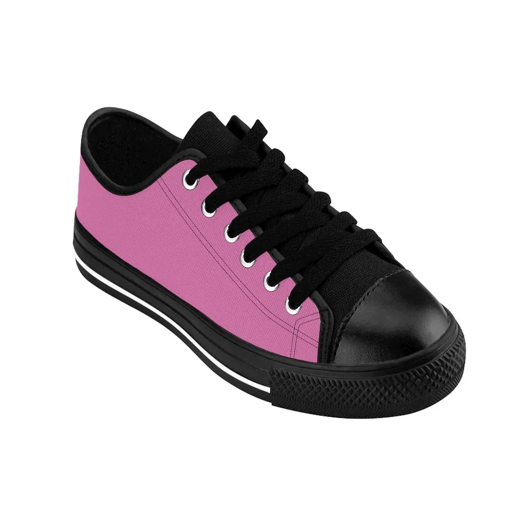 Light Pink Color Women's Sneakers, Pink Lightweight Low Tops Tennis Running Casual Shoes  For Women