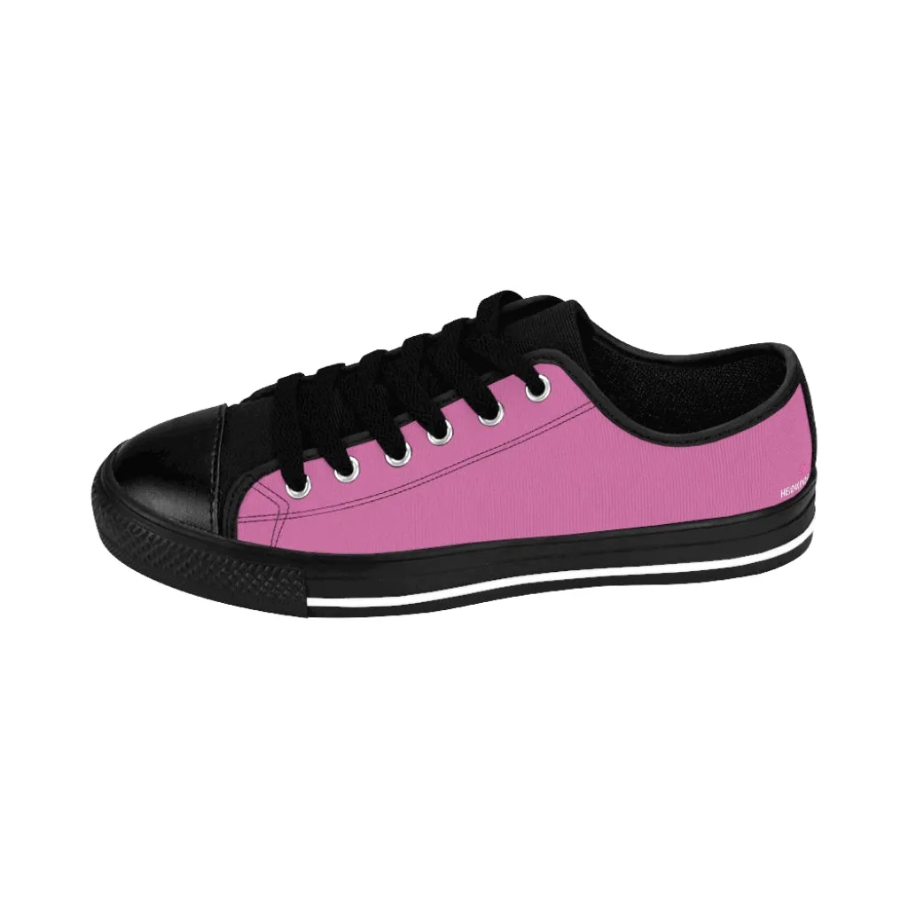 Light Pink Color Women's Sneakers, Pink Lightweight Low Tops Tennis Running Casual Shoes  For Women