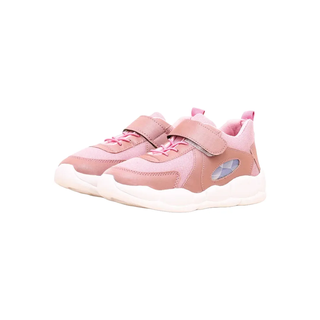 Lightweight Pink Athletic Sneakers with Velcro Strap