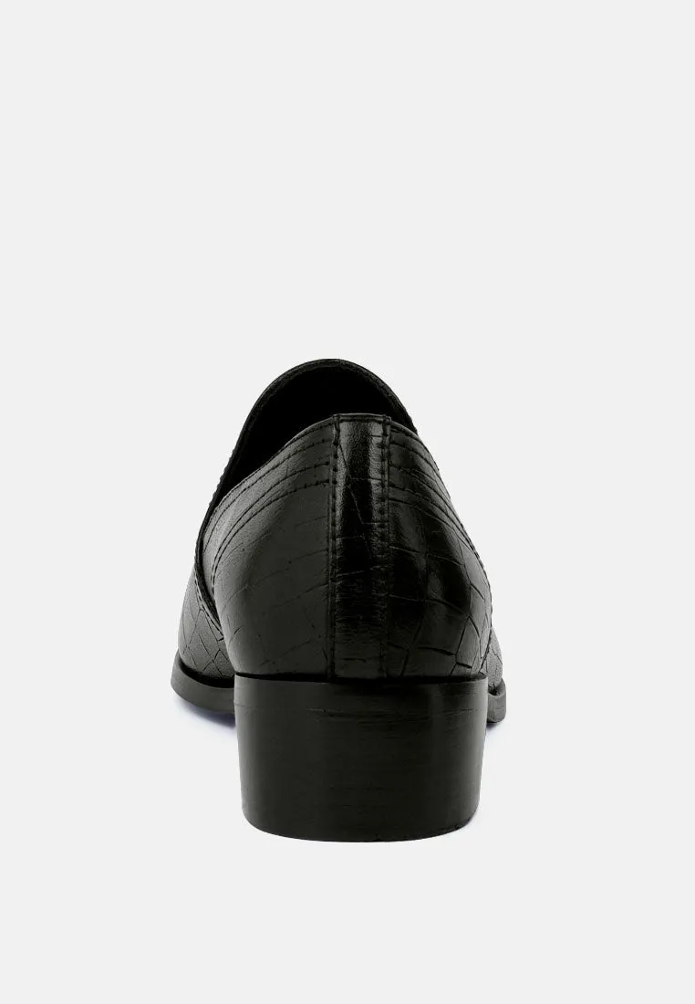 Lilliam Metal Highlight Casual Leather Loafers