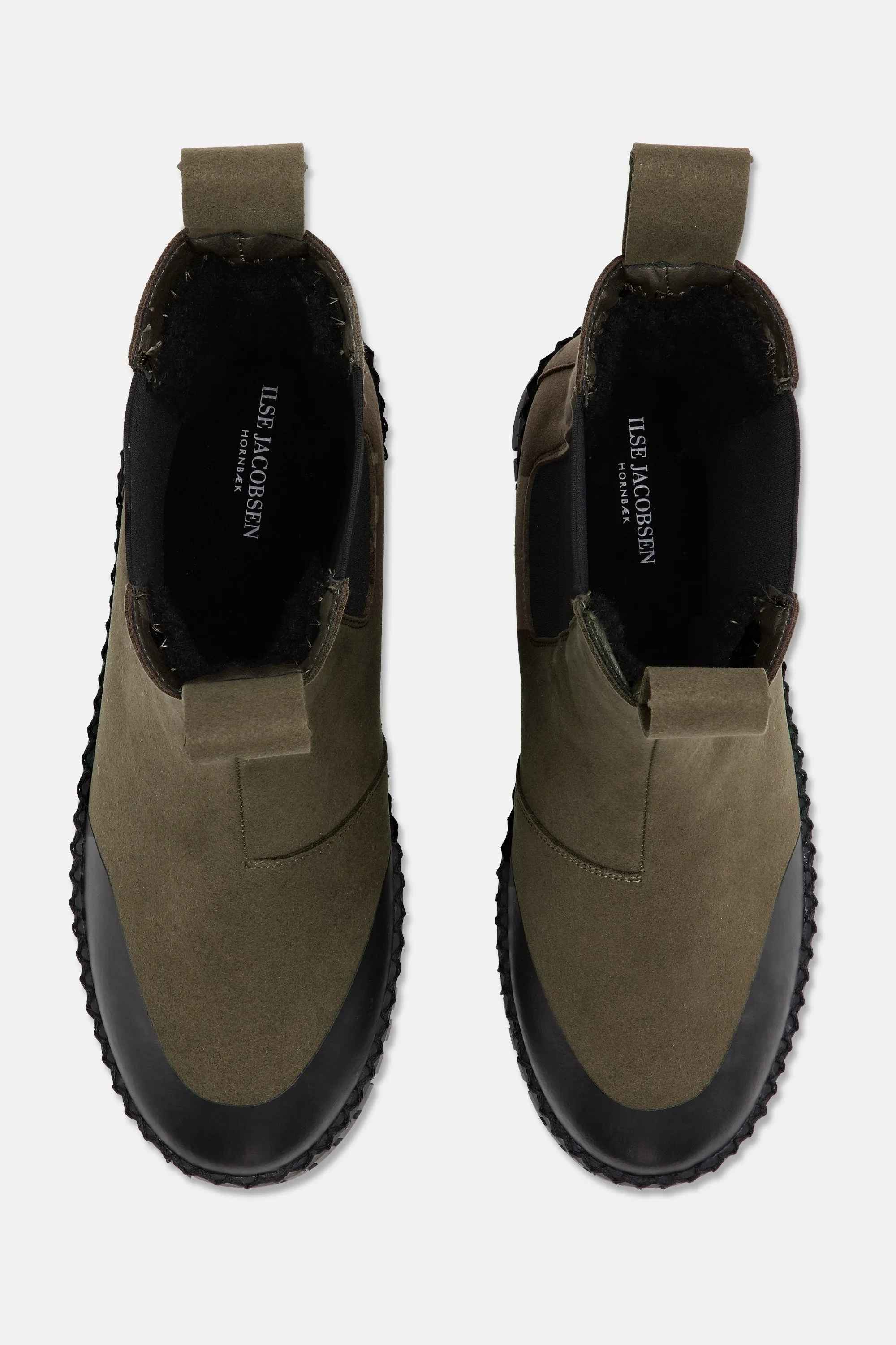 Long Chelsea Boots - Deep Olive Black