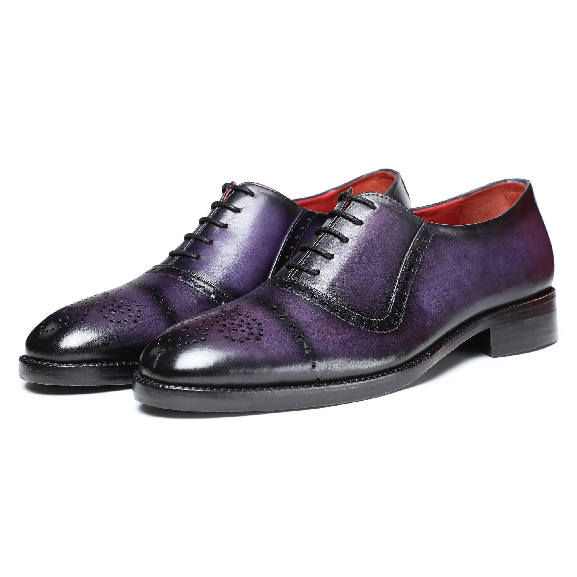 Medallion Toe Oxford- Purple