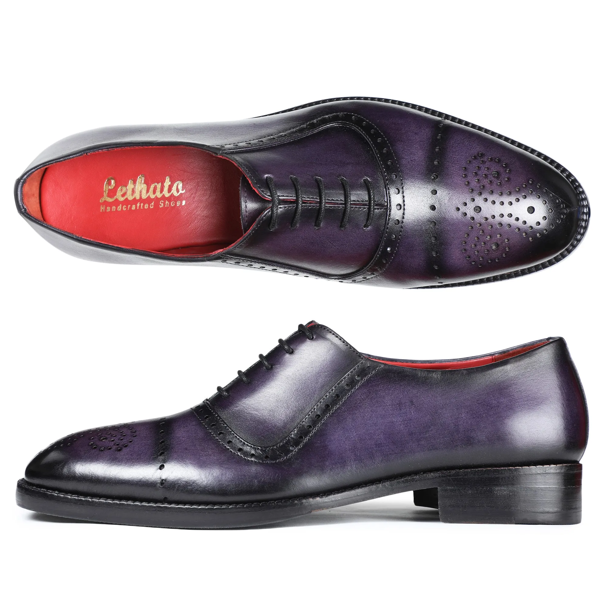 Medallion Toe Oxford- Purple