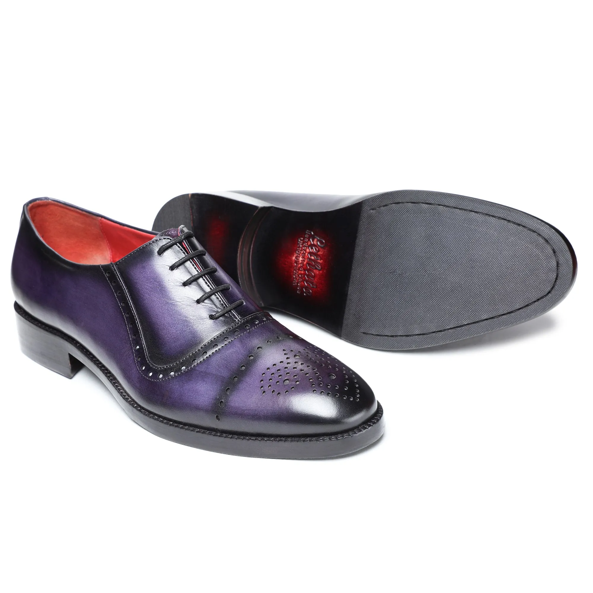 Medallion Toe Oxford- Purple