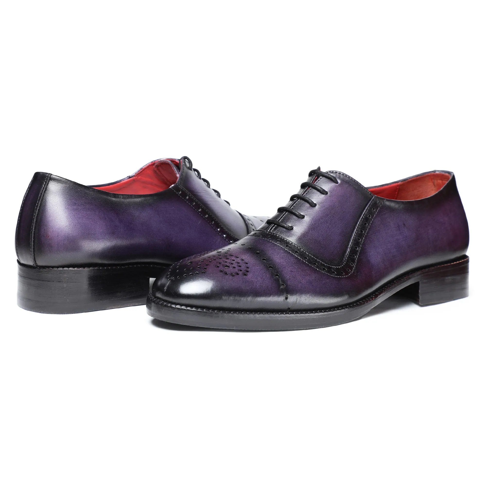 Medallion Toe Oxford- Purple