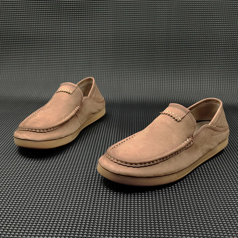 Men Handmade Minimalist Soft Leather Casual Loafers