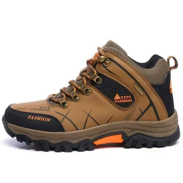 Men's High Top Hiking Shoes - Large Size, Durable Outdoor & Casual Footwear