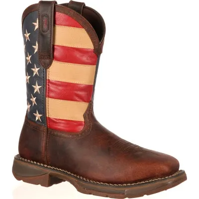 Mens Rebel By Durango Steel Toe American  Flag Western Work Boot DB020