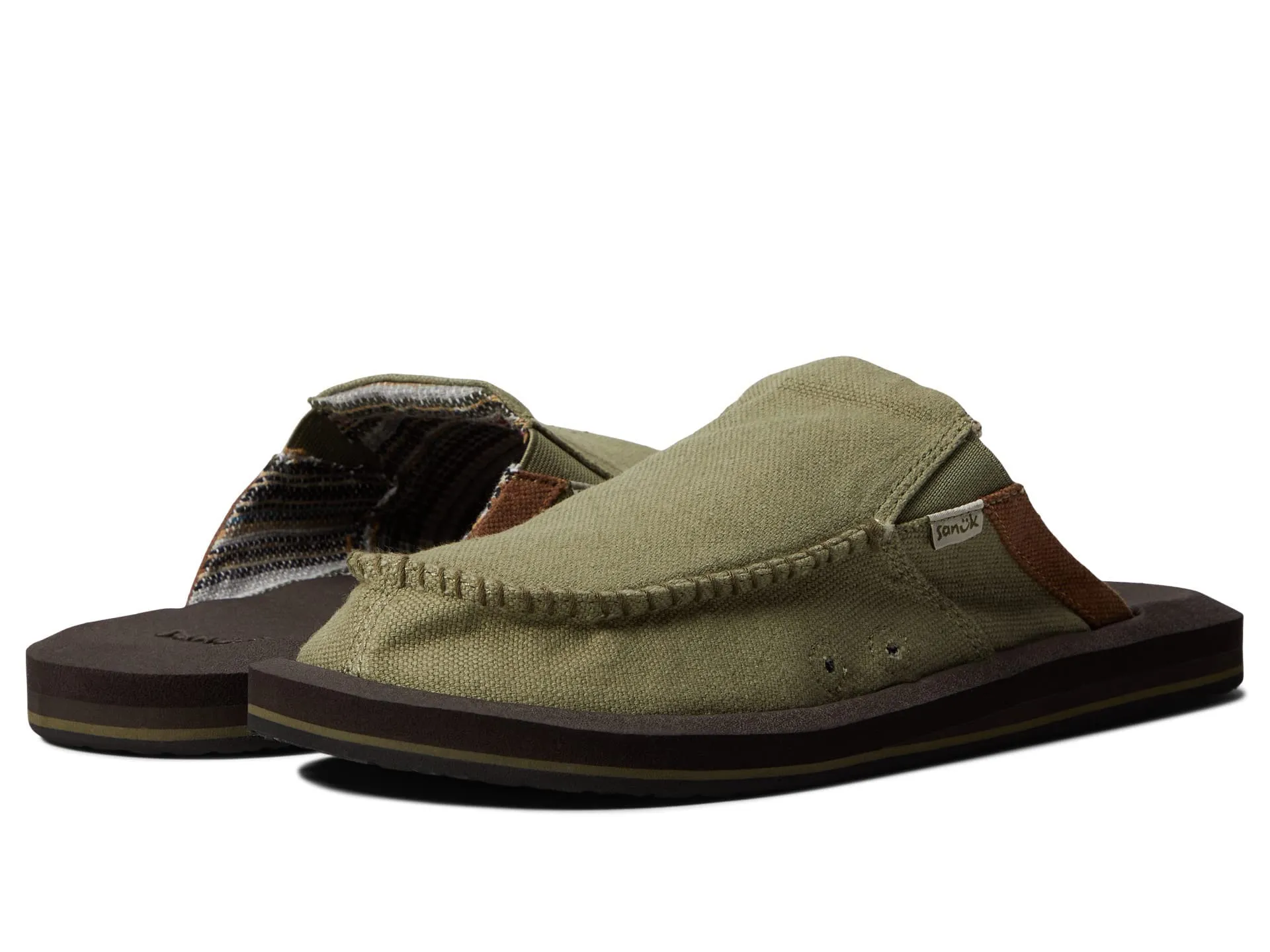 Men's Shoes Sanuk YOU GOT MY BACK SOFT TOP HEMP Loafers 1127214 ARMY